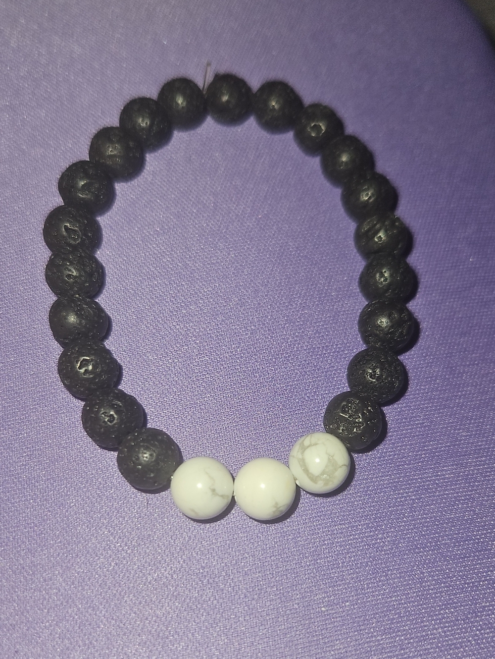 Howlite And Lava Stone Bracelet